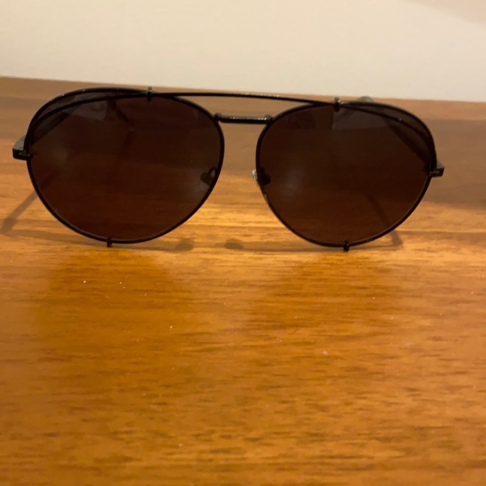 DIFF Koko black aviator sunglasses